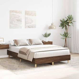 Berkfield Home Durable Bed Frame No Mattress Brown Oak 120x190 cm Small Double Wood