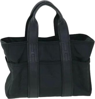 Herm&egrave;s Pre-owned Tote Bags, female, Black, Size: ONE SIZE Pre-owned Vintage Nylon Tote Bag