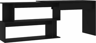 vidaXL Vidaxl - Escritorio De Esquina Madera Contrachapada Negro 200x50x76 Cm