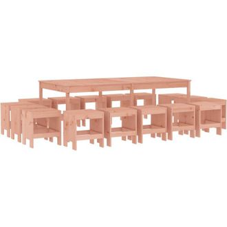vidaXL Juego De Comedor De Jard&iacute;n 17 Pzas Madera Maciza Abeto Douglas Vidaxl