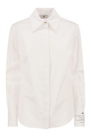 Elisabetta Franchi Cotton Poplin Shirt With Logo