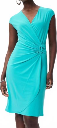 Joseph Ribkoff Knit Wrap Dress In Turquoise