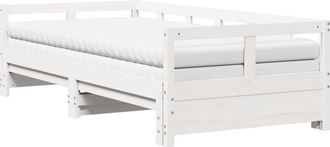 vidaXL Vidaxl - Sof&aacute; Cama Nido Con Colchones Madera Maciza Pino Blanco 90x190cm