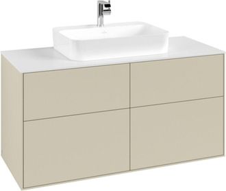 Villeroy & Boch Finion, Mueble Bajo Lavabo, 1200 X 603 X 501 Mm, Angular, Modelo Suspendido, En Madera, Lavabo En El Medio, Lacado Negro Mate