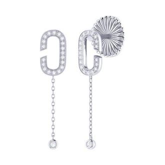 LuvMyJewelry Celia C Sterling Silver Diamond Drop Earring at Nordstrom