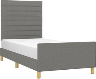 vidaXL Estructura De Cama Sin Colch&oacute;n Tela Gris Oscuro 90x190 Cm Vidaxl