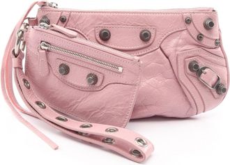 Balenciaga Pink Leather Clutch Bag Pouch (Pre-Owned)