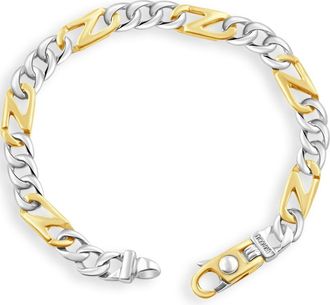 Pompeii3 Mens Figaro with Mariner Link 14k Gold (21gram) or Platinum (33gram) Bracelet 8.5
