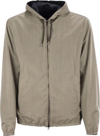 Herno Bomberjack met Omkeerbare Capuchon - Heren - Zomerjassen - Beige - 3XL - Wol - Jassen