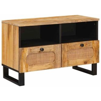 vidaXL TV Cabinet with Drawer Brown 70 x 33x 46 cm Solid Mango Wood vidaXL