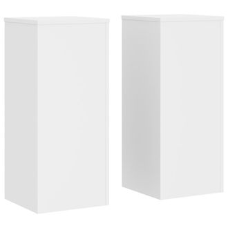 vidaXL Vidaxl - Soportes De Plantas 2 Uds Madera Ingenier&iacute;a Blanco 30x30x70 Cm