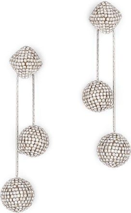 Deepa Gurnani Taryn Crystal Drop Earrings in Silver at Nordstrom