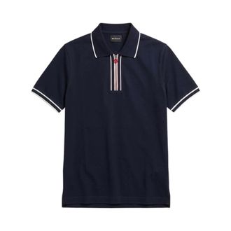 Kiton Polo Shirts, male, Blue, Size: 2XL Polo with Zip