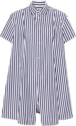 sacai striped shirt - women - Cotton - 1 - White