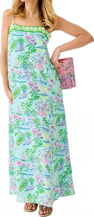 Lilly Pulitzer Amalfi Silk Maxi Dress In Salt Pond Blue