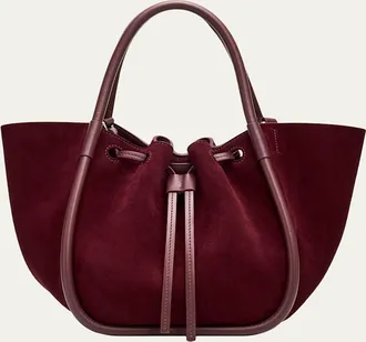 Proenza Schouler Small Ruched Suede and Leather Tote Bag
