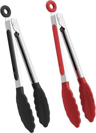 OEM Set Di 2 Pinze Da Cucina In Silicone, Resistenti Al Calore, Antiaderenti, Sicure, Senza Bpa, Nere E Rosse
