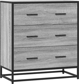 vidaXL Aparador madera ingeniería y metal gris Sonoma 68x35x76 cm Vidaxl