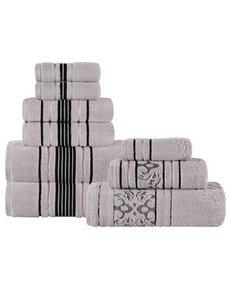Superior Sadie Zero Twist Cotton Jacquard Floral Absorbent 9pc Assorted Towel Set