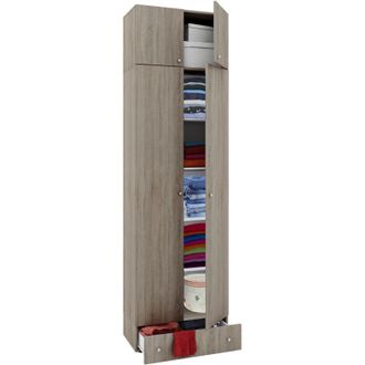 ebuy24 Vcm Armadio in legno Armadio con 5 scomparti e porte rotanti espandibile dimensioni ca. b. 70 x a. 238 x t. 40 cm - Vandol (Sonoma quercia (S&auml;gerau))