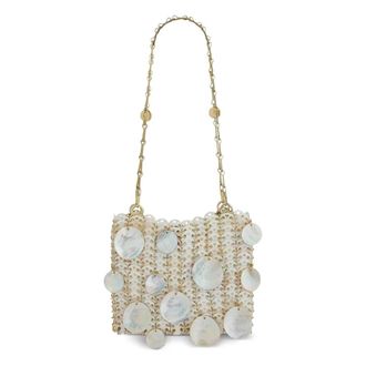 Paco Rabanne Shoulder Bags, female, Gray, ONE SIZE, Mini Shoulder Bag with Shell Decoration