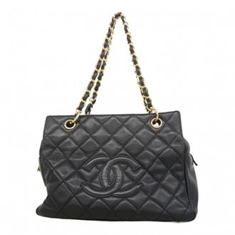 Chanel Black Grained Calfskin Tote Bag (Pre-Owned)