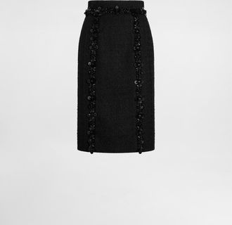 Dolce & Gabbana Stretch Mat Sheath Skirt - Woman Skirts Black 36
