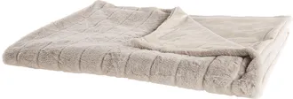 Beliani Manta De Tejido De Poli&eacute;ster Beige 180 X 220 Cm Mullido Suave Moderno Minimalista Labyar