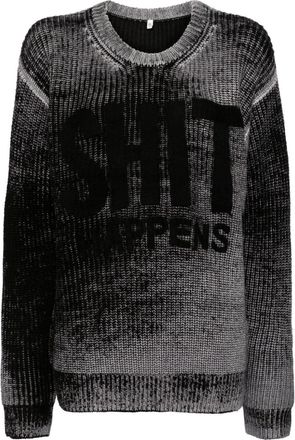 R13 reverse-printed wool jumper - women - Merino - M - Black