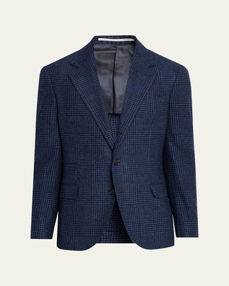 Brunello Cucinelli Mens Galles Houndstooth Check Single-Breasted Sport Coat