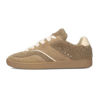Nubikk Schoenen, Dames, Beige, 37 EU, Leer, Studded Lage Sneakers voor Dames