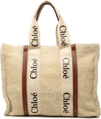 Chlo&eacute; Pre-owned Chloe Large Shearling Woody Tote Ladies 158YKHF640IFU1LT