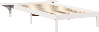 vidaXL Bed Frame with Bedside Tables White White Vidaxl