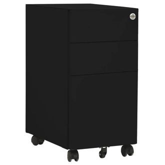 vidaXL Armario Archivador M&oacute;vil Acero Negro 30x45x59 Cm Vidaxl