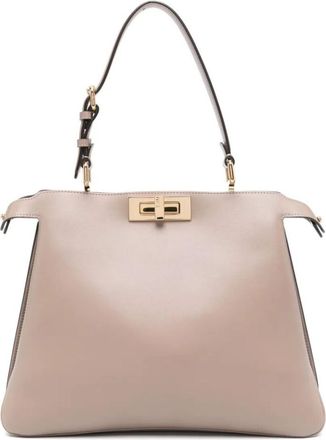 Fendi Taupe Peekaboo Medium Shoulder Bag