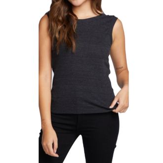 Chaser Shirred Back Tank Top In Black