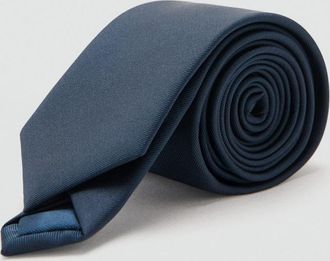 Mango Cravatta tinta unita micro texture navy - Uomo - Taglia unica - MANGO MAN