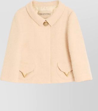 Valentino signature wool jacket round collar