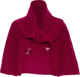 John Galliano mohair blend shearling button cape jacket