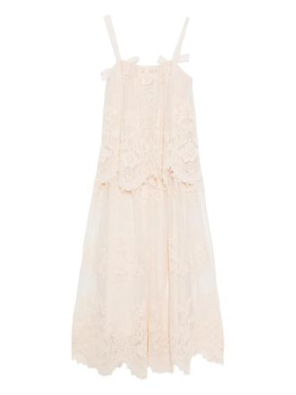Zimmermann floral-embrodairy dress - Neutrals