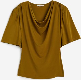 H&M Drapiertes Jerseyshirt - Green