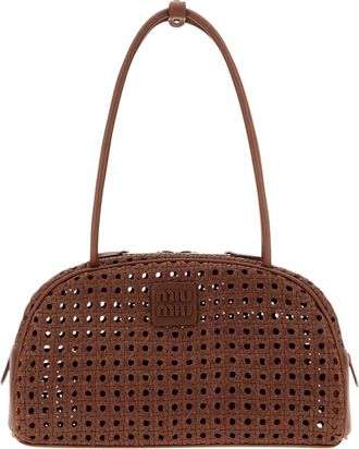 Miu Miu Brown Perforated Medium Shoulder Bag