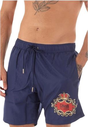 Just Cavalli Mannen Logo Kostuum - Heren - Strandmode - Blauw - XL - Polyester - Badmode
