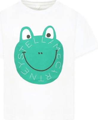 Stella McCartney frog-print T-shirt - kids - Organic Cotton - 10 - White