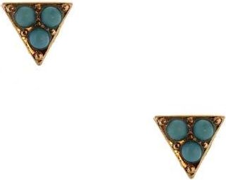 Olivia Welles Triangle Stud Earrings in Gold /Turquoise at Nordstrom Rack