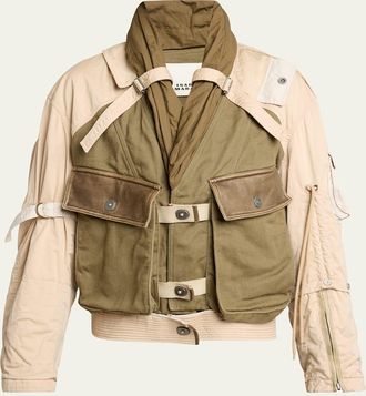 Isabel Marant Julissa Mixed-Media Cargo Jacket