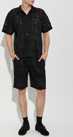 Homme Pliss&eacute; Issey Miyake Pleated Shirt, Mens, Black
