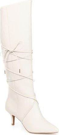 Journee Collection Kaavia Wrapped Tie Tall Boot in Bone at Nordstrom Rack, Size 7.5