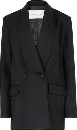 Nina Ricci Blazer doppiopetto in gabardine di lana - Nero