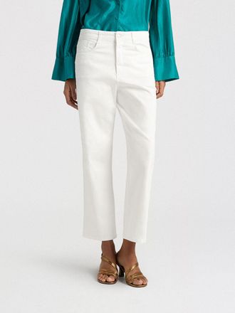 Momoni Pantaloni cropped Aidan Momoni in cotone stretch a vita alta e gamba dritta